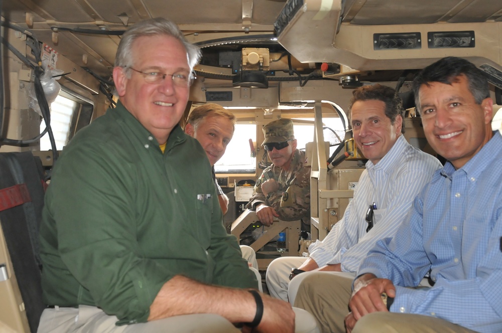 Governors traveling with Brig. Gen. Walker in MRAP