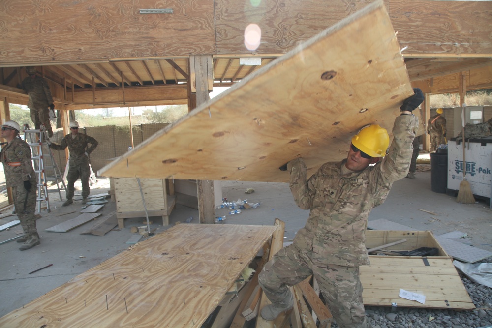Soldiers continue to tear down older buildings at Bagram Air Field