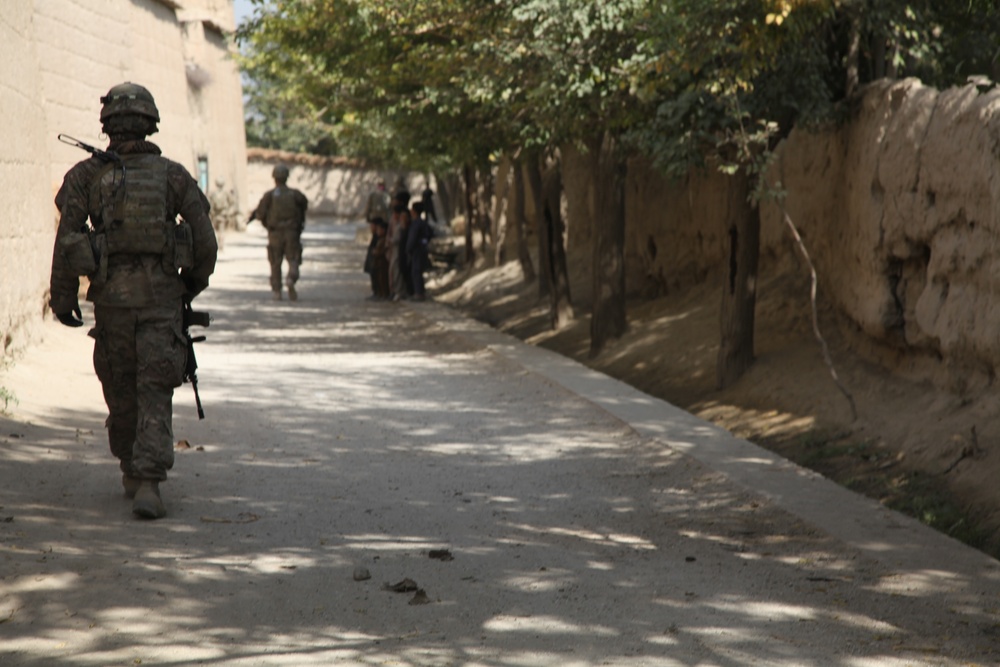 Patrol in Sayghani, Parwan province, Afghanistan