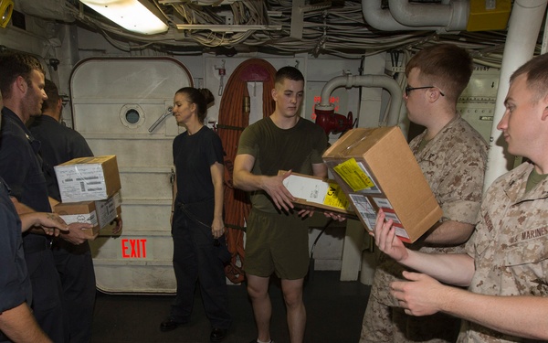 Mesa Verde takes on supplies at sea