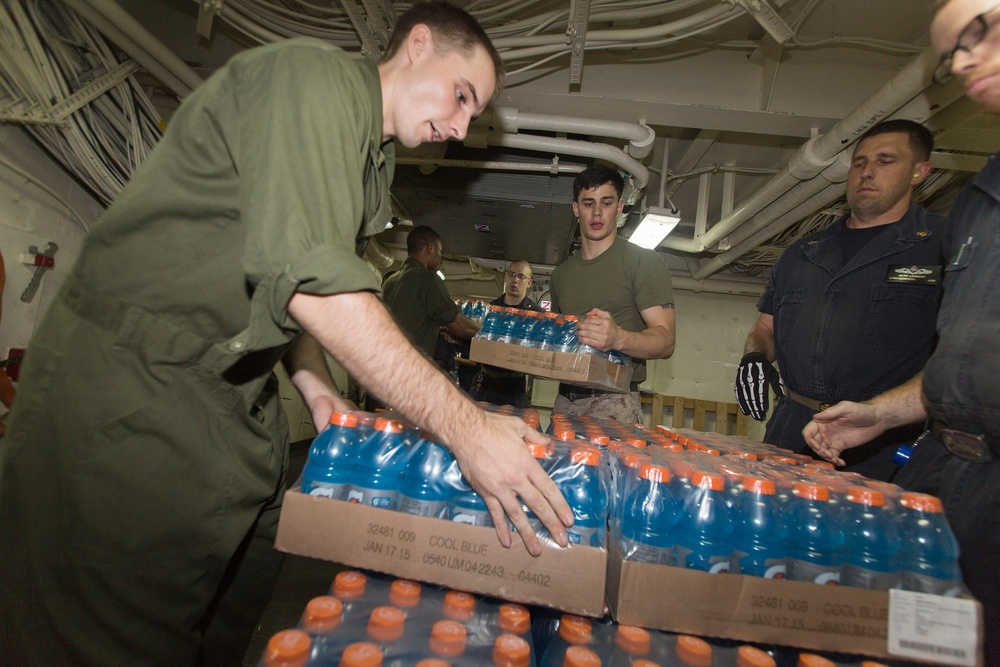 Mesa Verde takes on supplies at sea