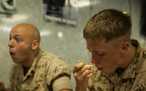 MEU Marines enjoy ice cream social aboard USS Gunston Hall
