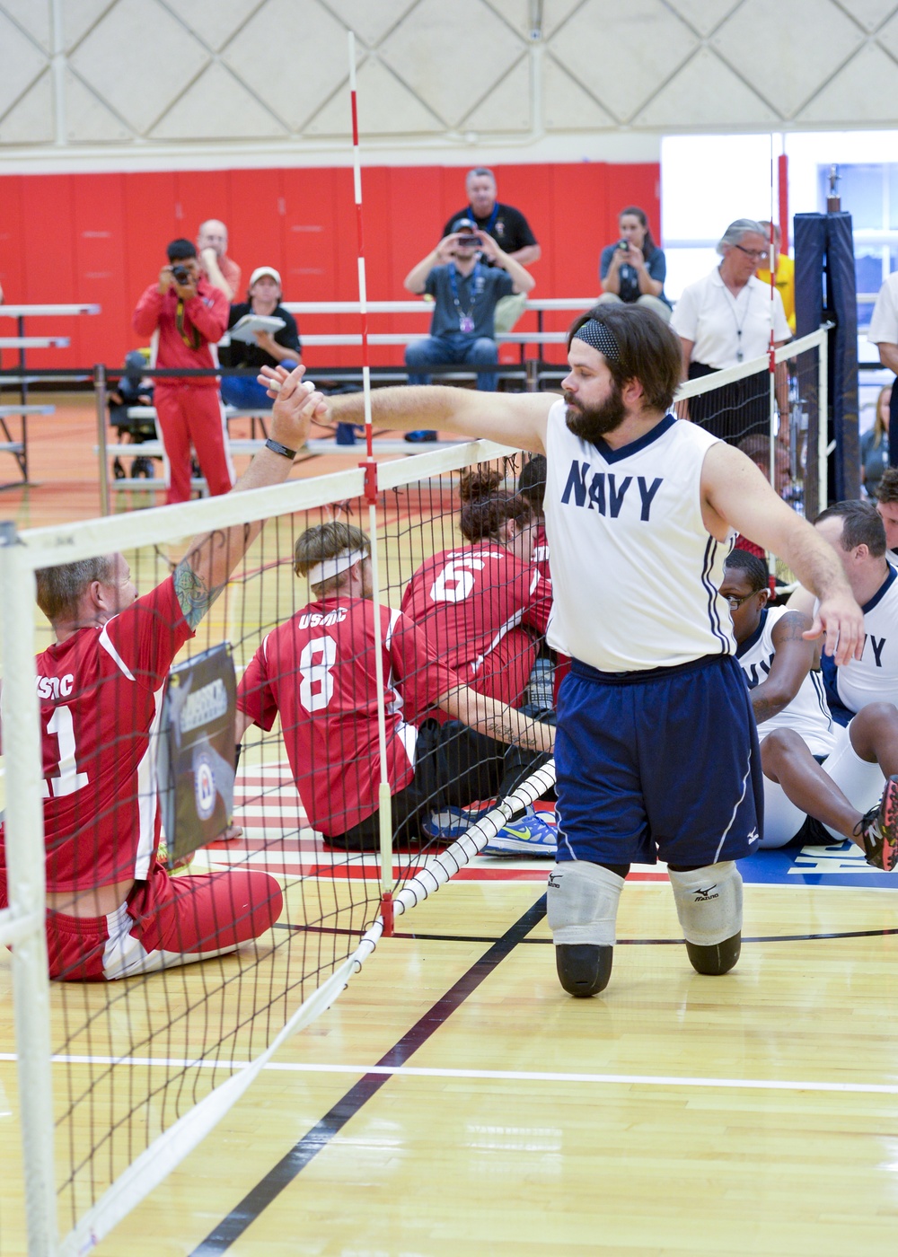 Navy versus Marines sitting volleyball: Warrior Games 2014