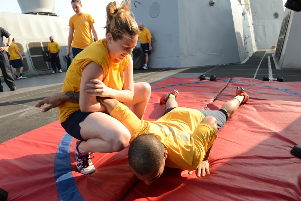 USS Mesa Verde force protection training