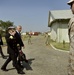 Secretary of Defense Chuck Hagel prepares to address joint force with Georgian Defense Minister