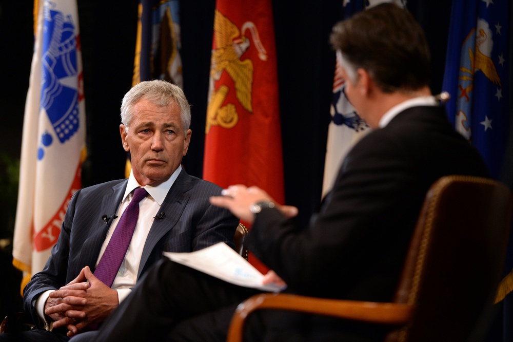 Secretary of Defense Chuck Hagel discusses current defense issues