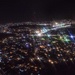 Nighttime aerial view of Kabul
