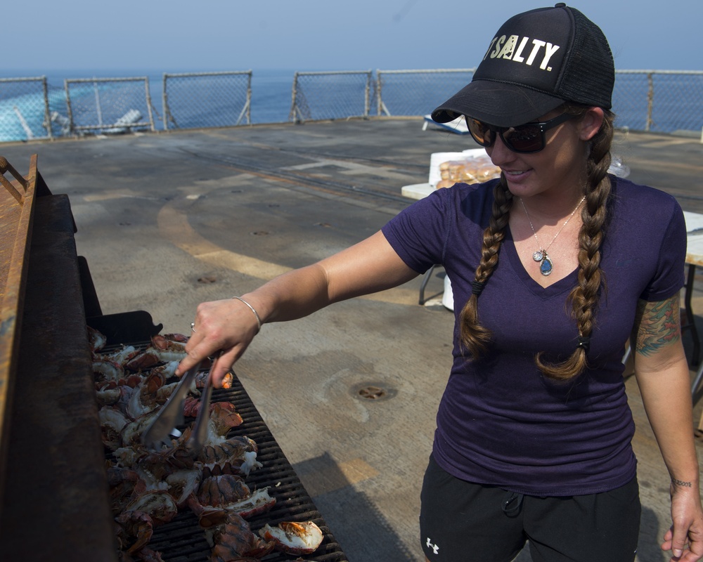 USS Philippine Sea steel beach picnic