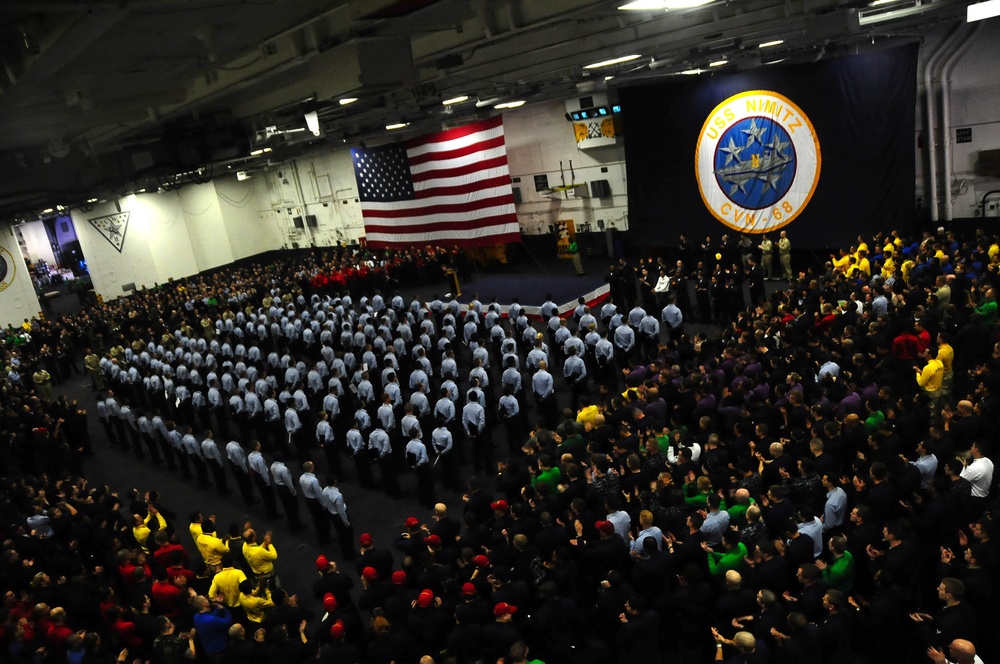 USS Nimitz frocking ceremony