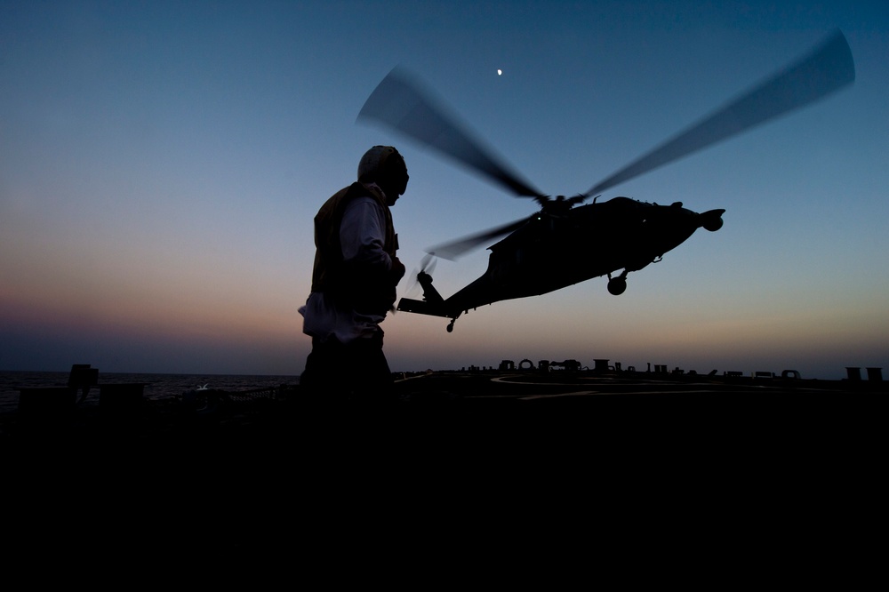 USS Arleigh Burke flight operations