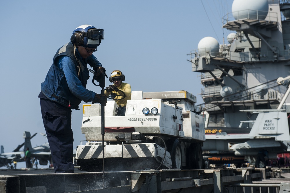 USS George H.W. Bush flight deck operations