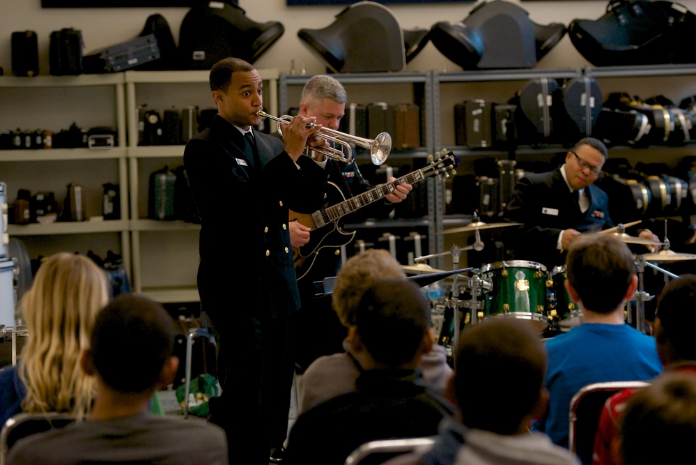 US Navy Band ensemble performs at middle school