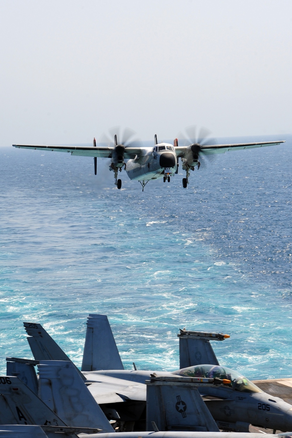 C-2A Greyhound prepares to land aboard USS George H.W. Bush