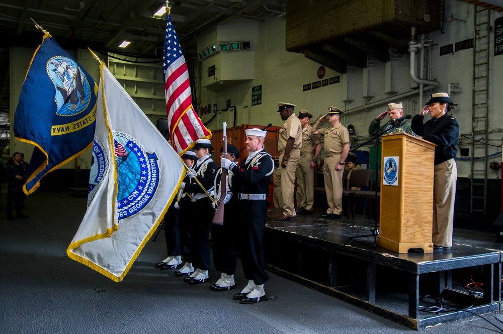 Colors during commissioning ceremony