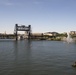 USS Lake Champlain prepares to moor in Portland Harbor