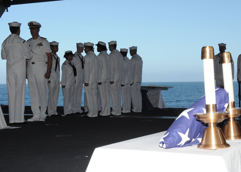 USS Bataan conducts burial at sea