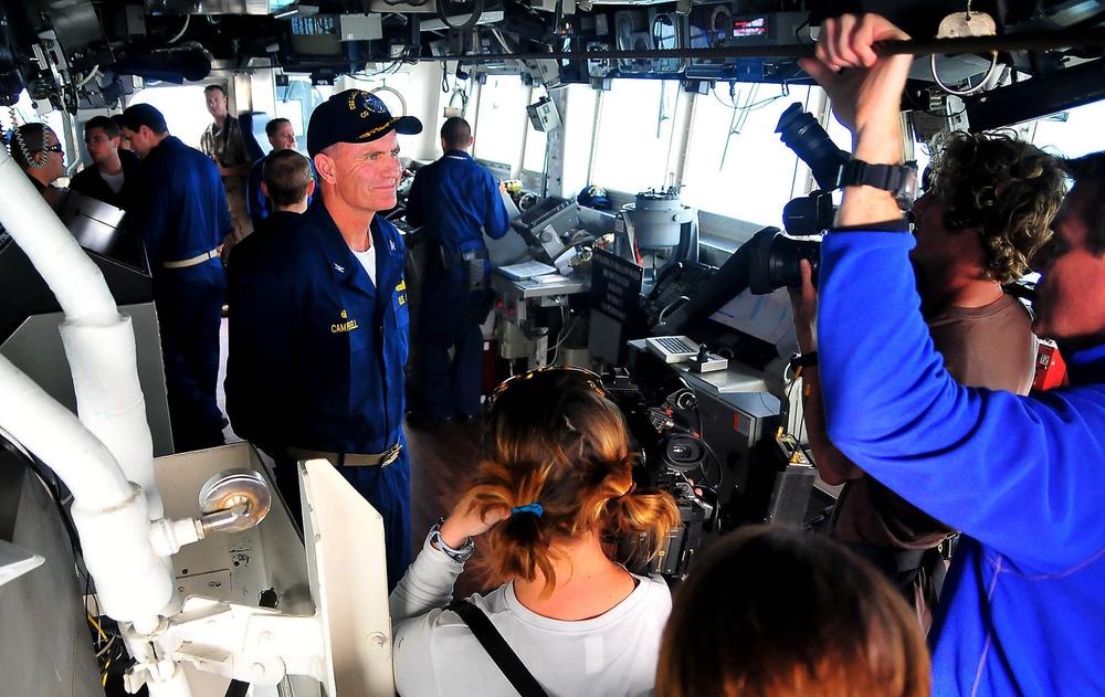 USS Lake Champlain CO interviewed by Discovery Channel