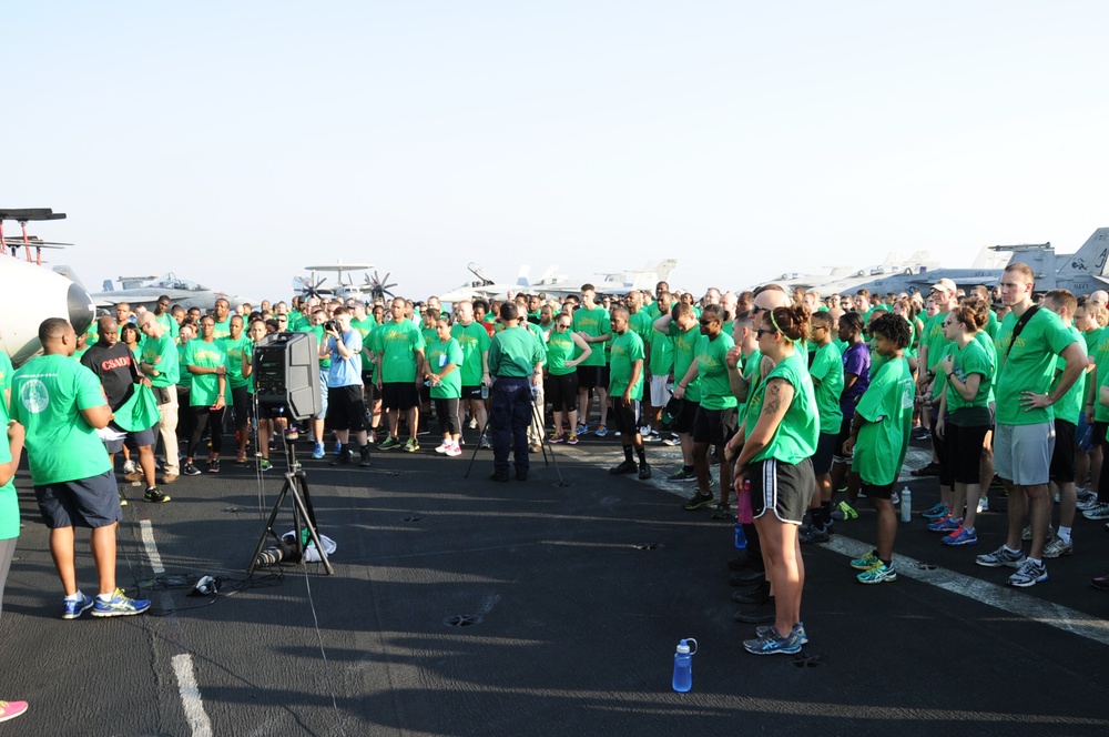 Suicide awareness walk aboard USS George H.W. Bush