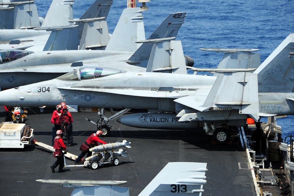 USS George H.W. Bush flight deck operations