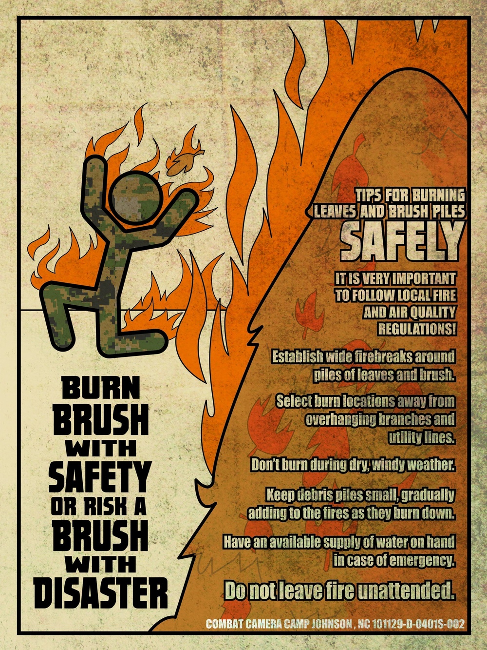 Brush burning safety poster