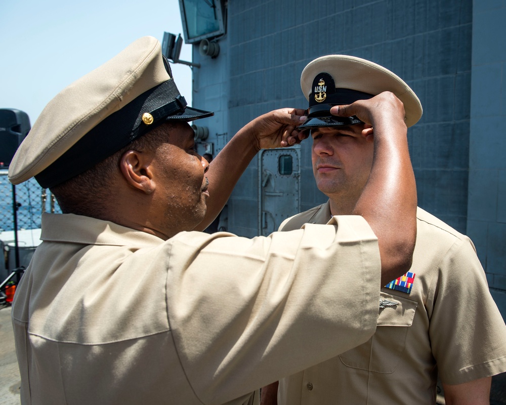 USS Philippine Sea senior chief frocking ceremony