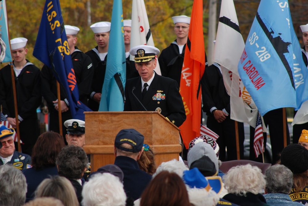 Veterans Day event at Submarine Veterans of World War II National Memorial East in Groton