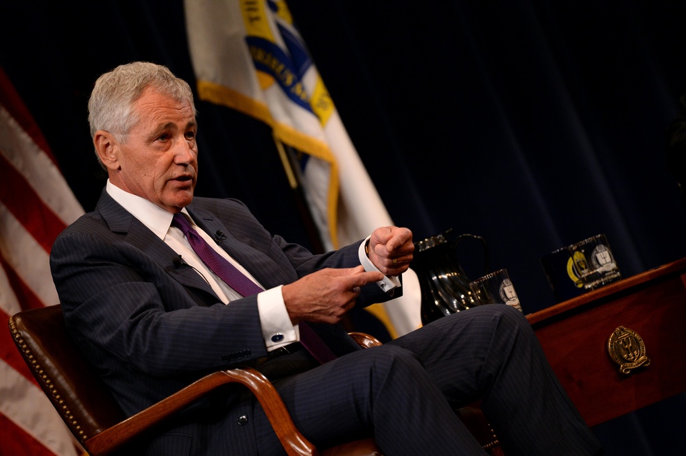 Secretary of Defense Chuck Hagel interviewed by CNN correspondent