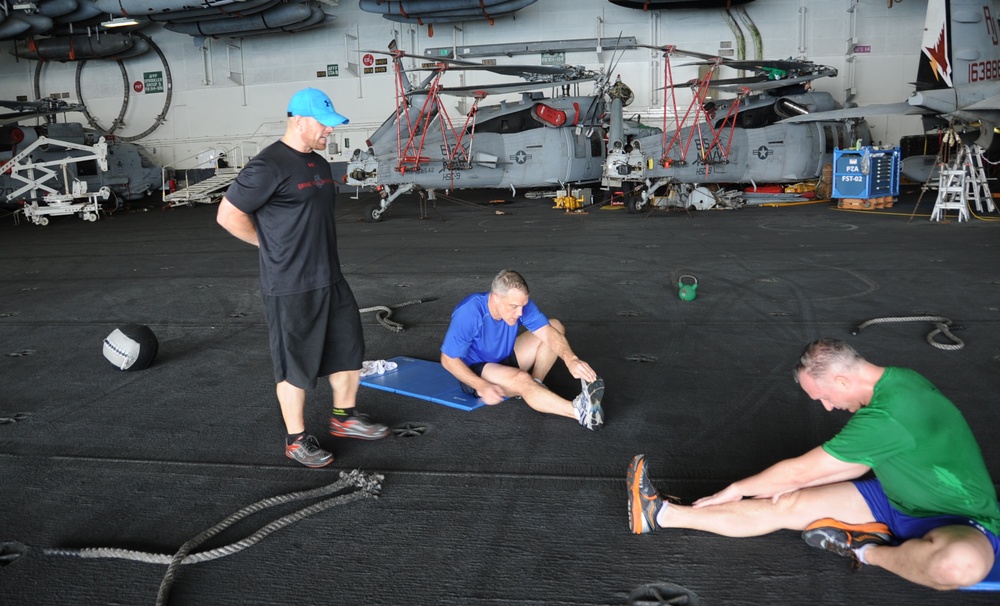 Aboard the aircraft carrier USS George H.W. Bush