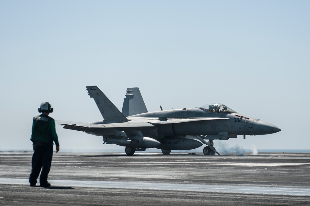 USS George H.W. Bush is supporting maritime security operations and theater security cooperation efforts in the US 5th Fleet area of responsibility