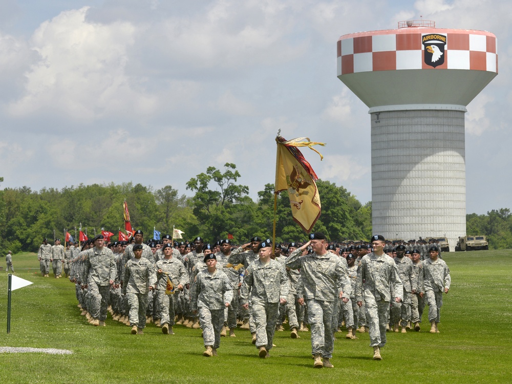 Change of command ceremony at Fort Campbell, Ky