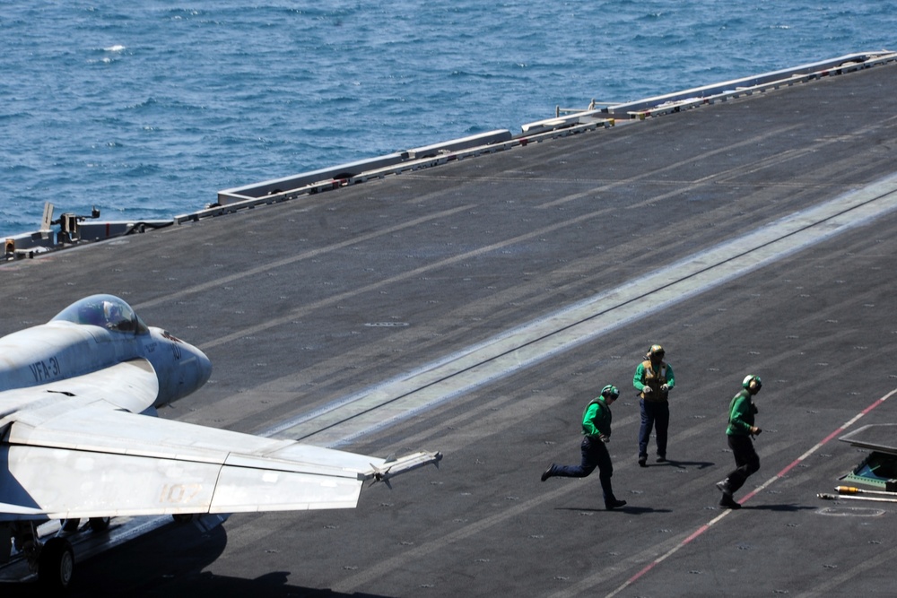 USS George H.W. Bush is supporting maritime security operations and theater security cooperation efforts in the US 5th Fleet area of responsibility