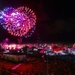 Fireworks display over Pearl Harbor