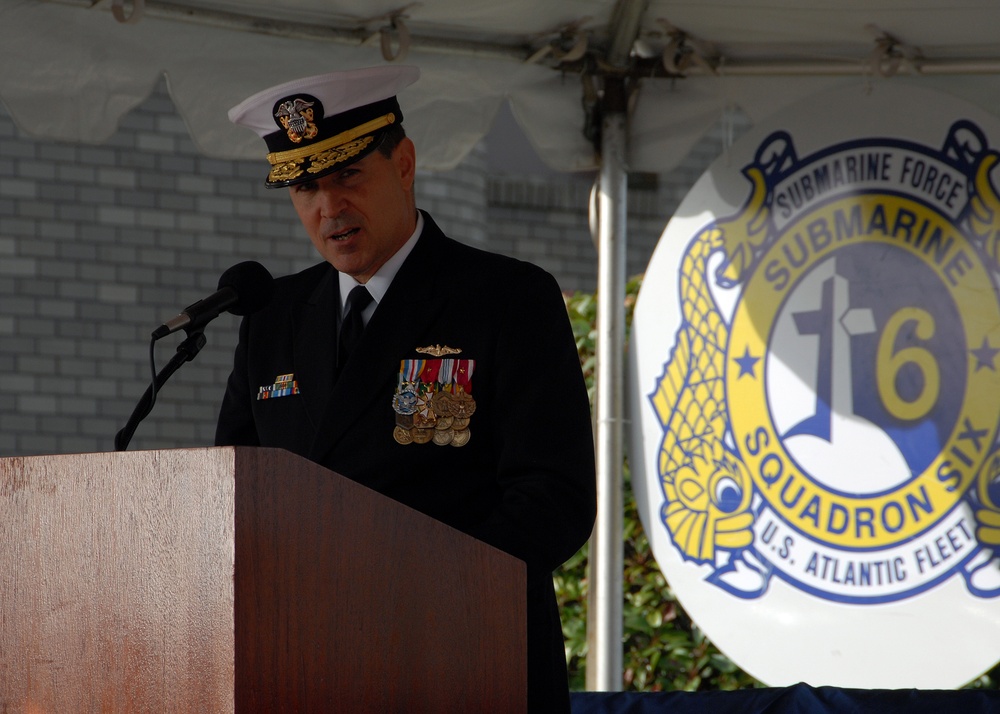 Change of command ceremony for Naval Submarine Support Center