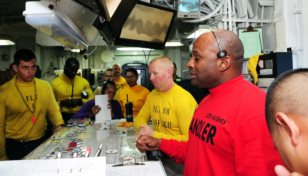 Flight deck procedures aboard USS George H.W. Bush