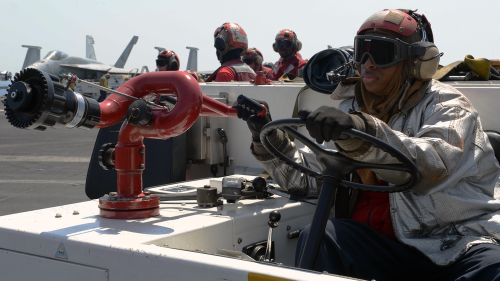 USS George H.W. Bush fire drill