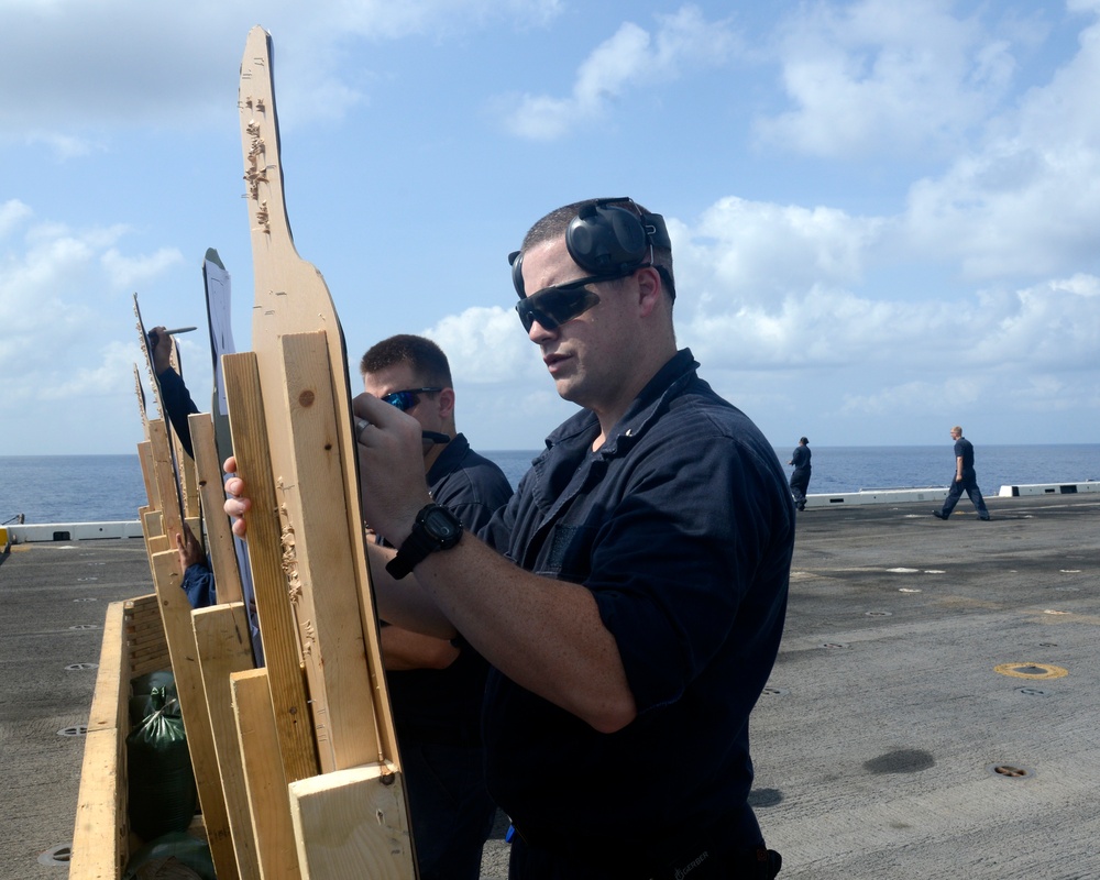 USS Mesa Verde small-arms live-fire exercise