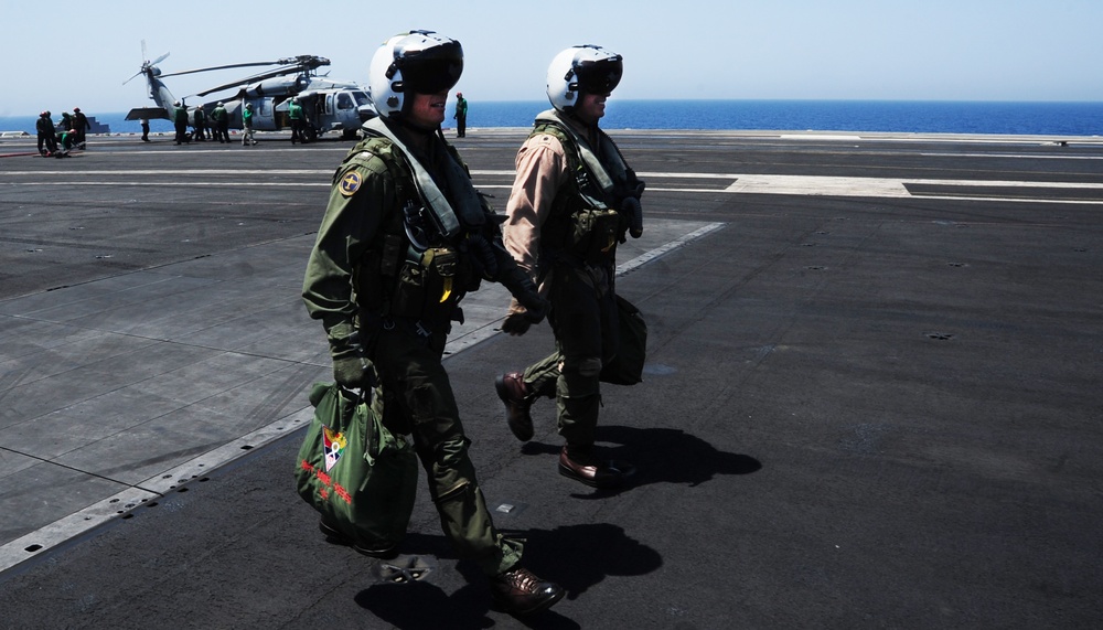 USS George H.W. Bush is supporting maritime security operations and theater security cooperation efforts in the US 5th Fleet area of responsibility