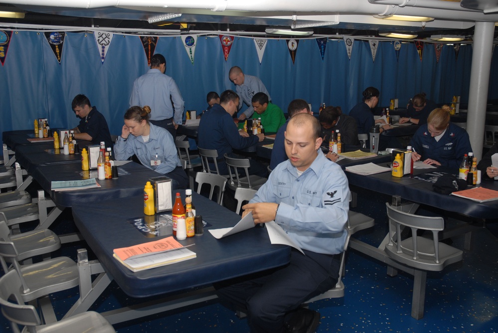 Sailors take exam