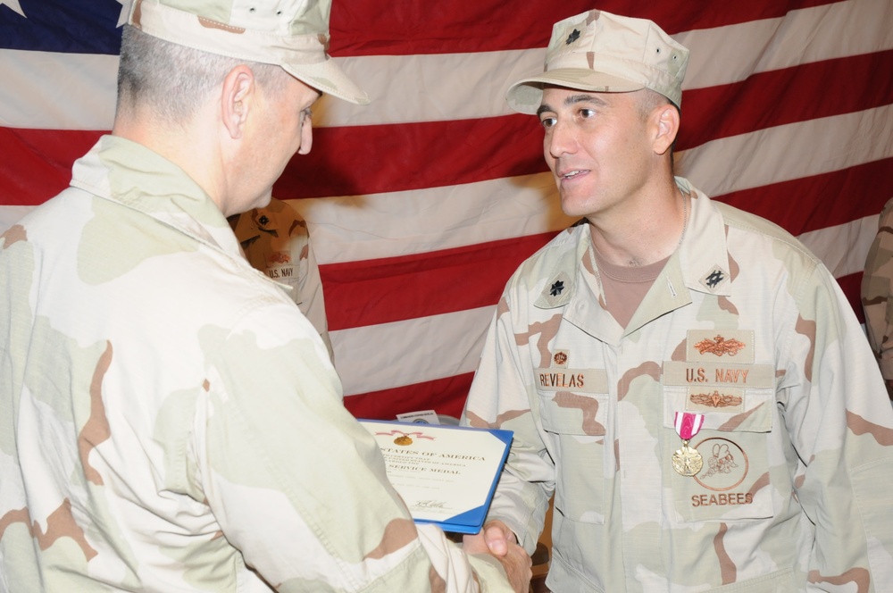 NMCB 11's change of command ceremony