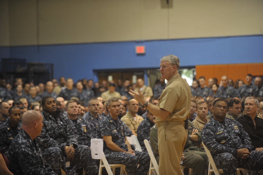 Chief of Naval Operations meets with Sailors stationed at Naval Station Mayport