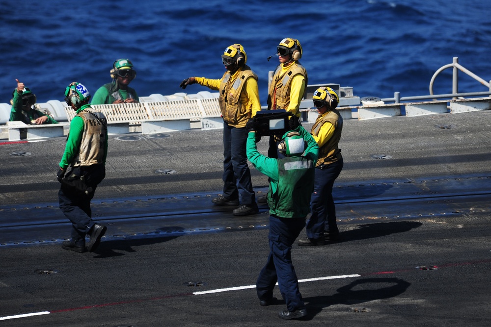 USS George H.W. Bush flight deck operations