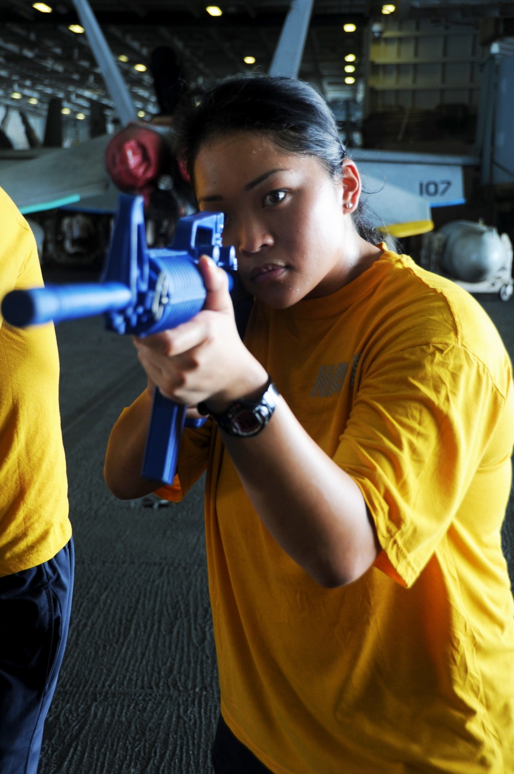 USS George H.W. Bush Sailors practice security procedures