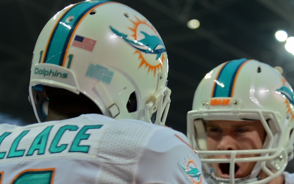 Liberty Airmen present flags at Wembley Stadium