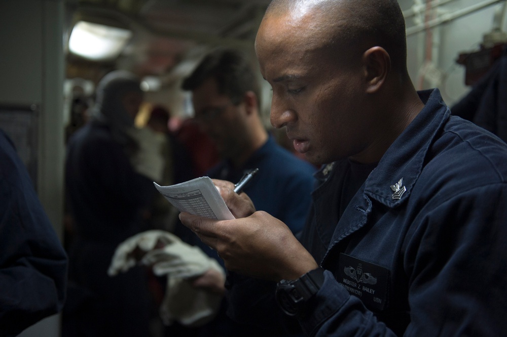 USS Arleigh Burke general quarters drill