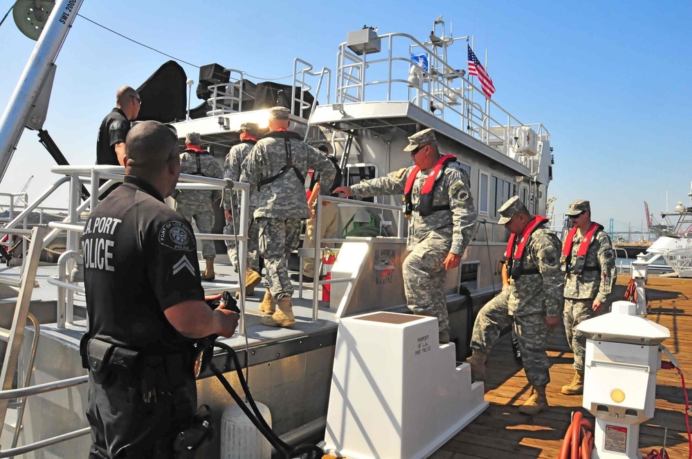 CSMR Soldiers board a dive support ship