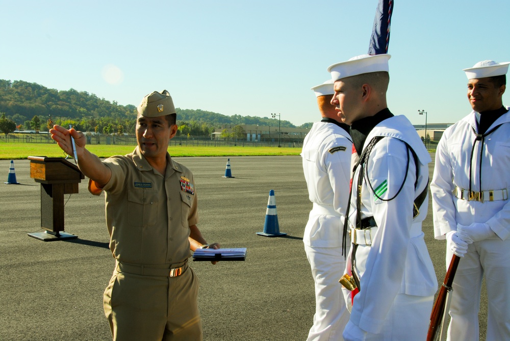 Last minute instructions for Navy Ceremonial Guard
