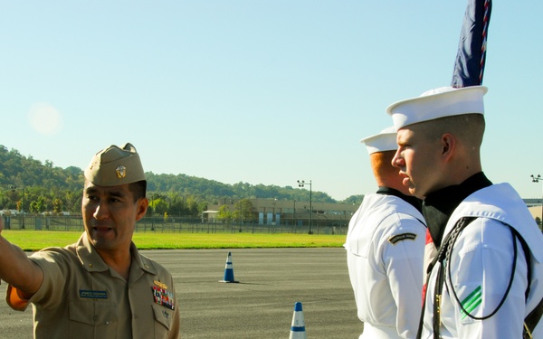 Last minute instructions for Navy Ceremonial Guard