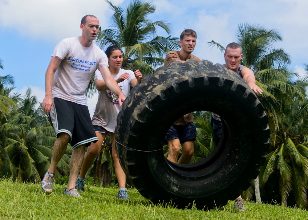 Flipping a tire