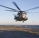 US Marine Corps CH-53E Super Stallion helicopter prepares to land