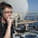 USS George H.W. Bush Sailor stands lookout watch